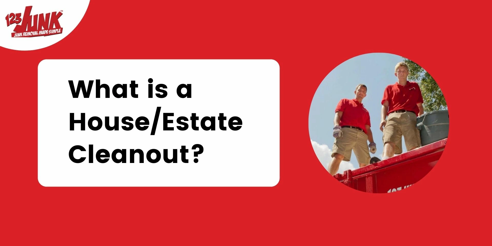 two men standing on work truck with text on the left