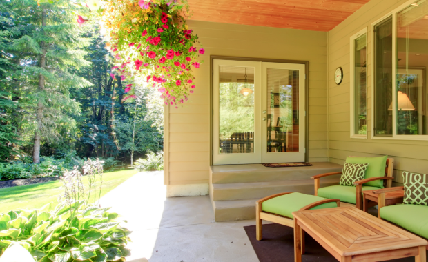 outside patio of a decorated house
