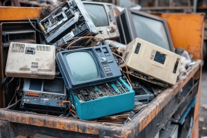 Electronic Appliances in A Truck of Junk Removal Company