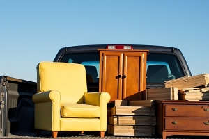 Furniture Loaded in A Pickup Truck for Donation