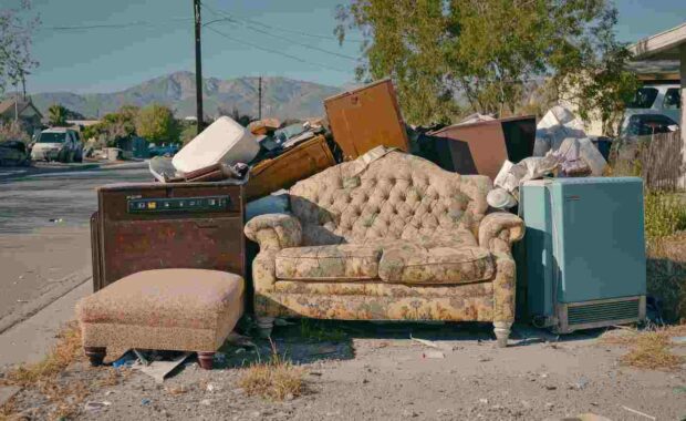 Old Appliances and Furniture on Curbside for Donation