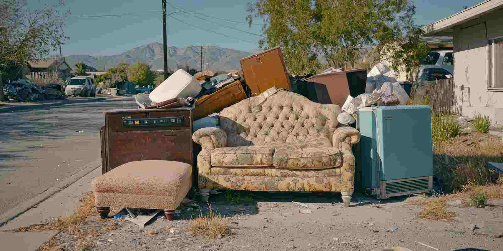 Old Appliances and Furniture on Curbside for Donation