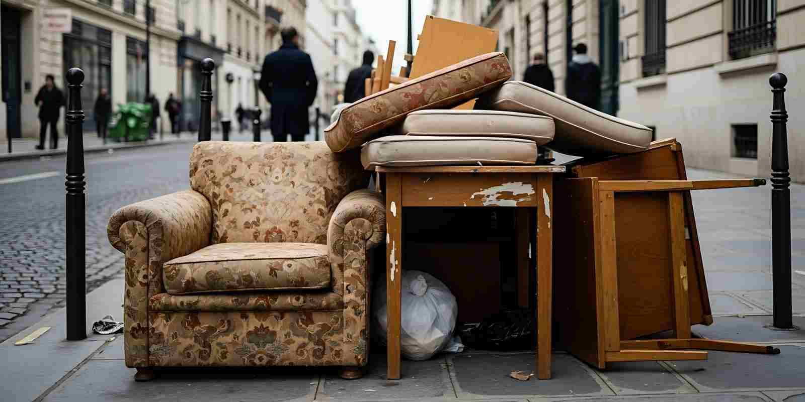 Old Furniture on A Street Sidewalk