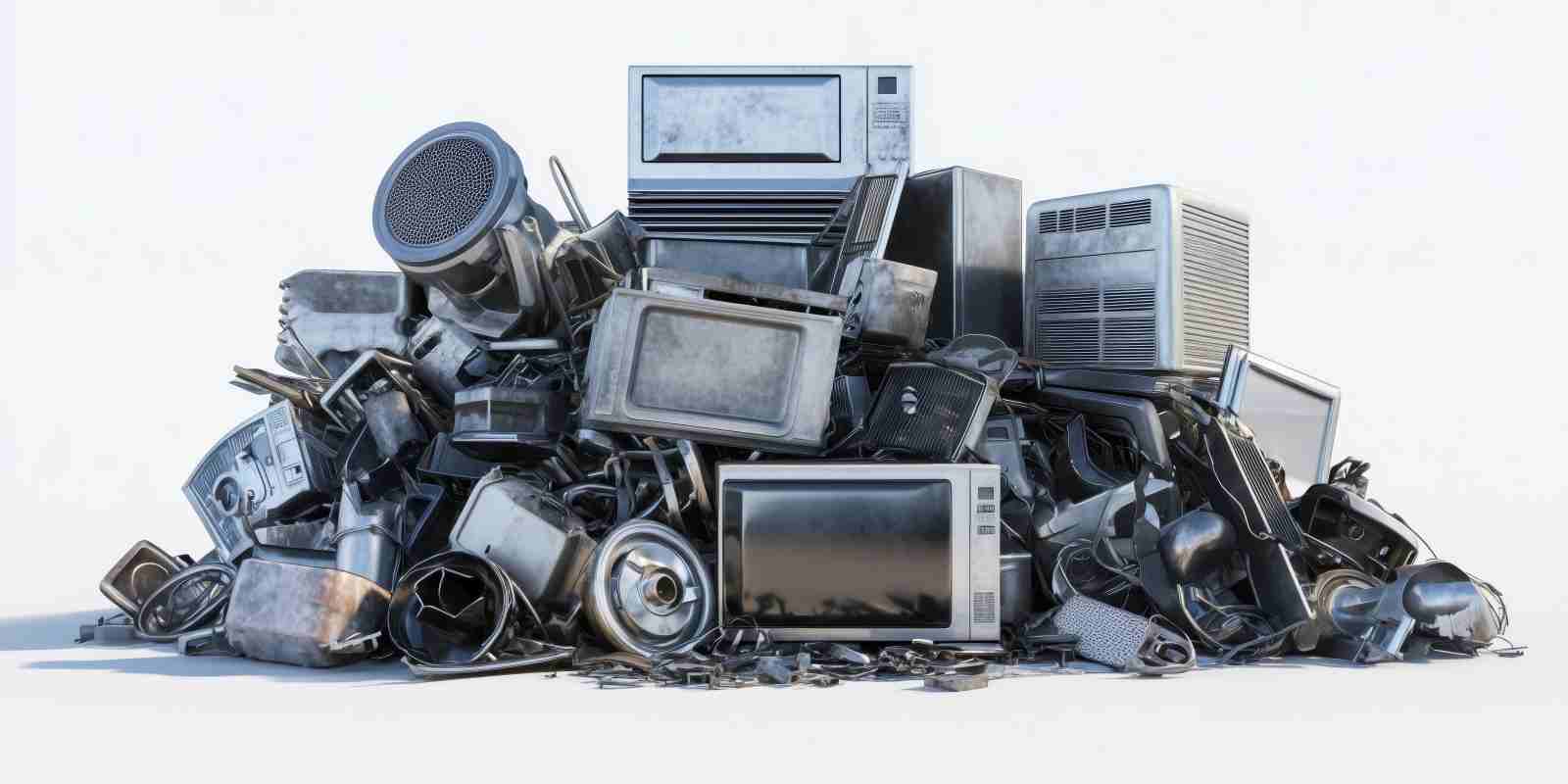 Pile of Household Appliances and Scrap for Removal