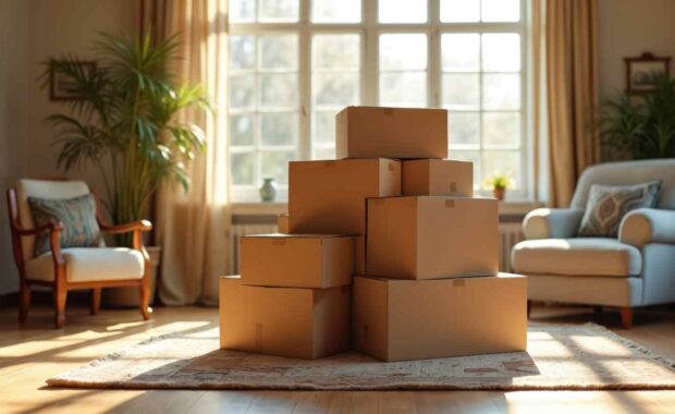 Old Household Items Packed in Boxes for Donation