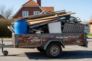 Trailer Loaded with Renovation Debris and Bulky Waste after Property Cleanout
