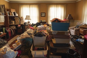 Room Cluttered with Hoarder Stuff