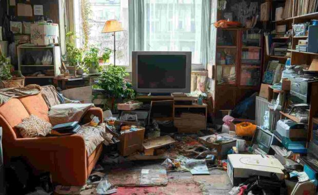 Cluttered Room with Old Furniture and Items