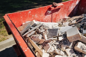 Construction Debris in Dumpster After a Property Cleanout