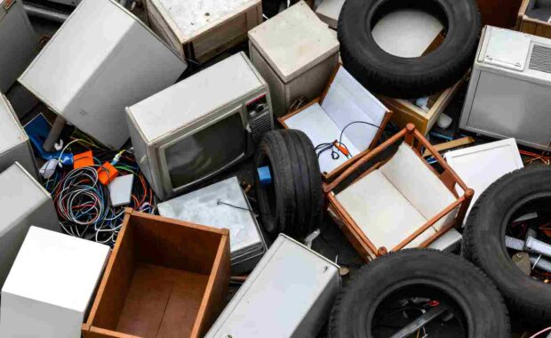 Pile of Discarded Itmes and Tires for Junk Removal